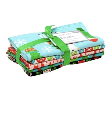 Create It 5 pc Christmas Fabric Bundle Fat Quarters 18''x21'' Holiday Llama New