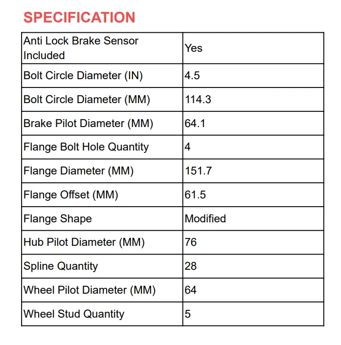 Cojinete de cubo de rueda trasera para 4x4 2007 2008 2009 2010 2011 Acura RDX Honda CR-V v6 Foto 3 de 4