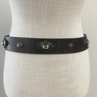 Doncaster Brown Leather Belt Gems Made it Italy Size SMALL  display picture 1