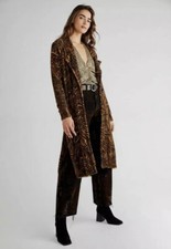 NEW 298 Free People Long Animal Cardi Duster Sweater Size XS Z25-14