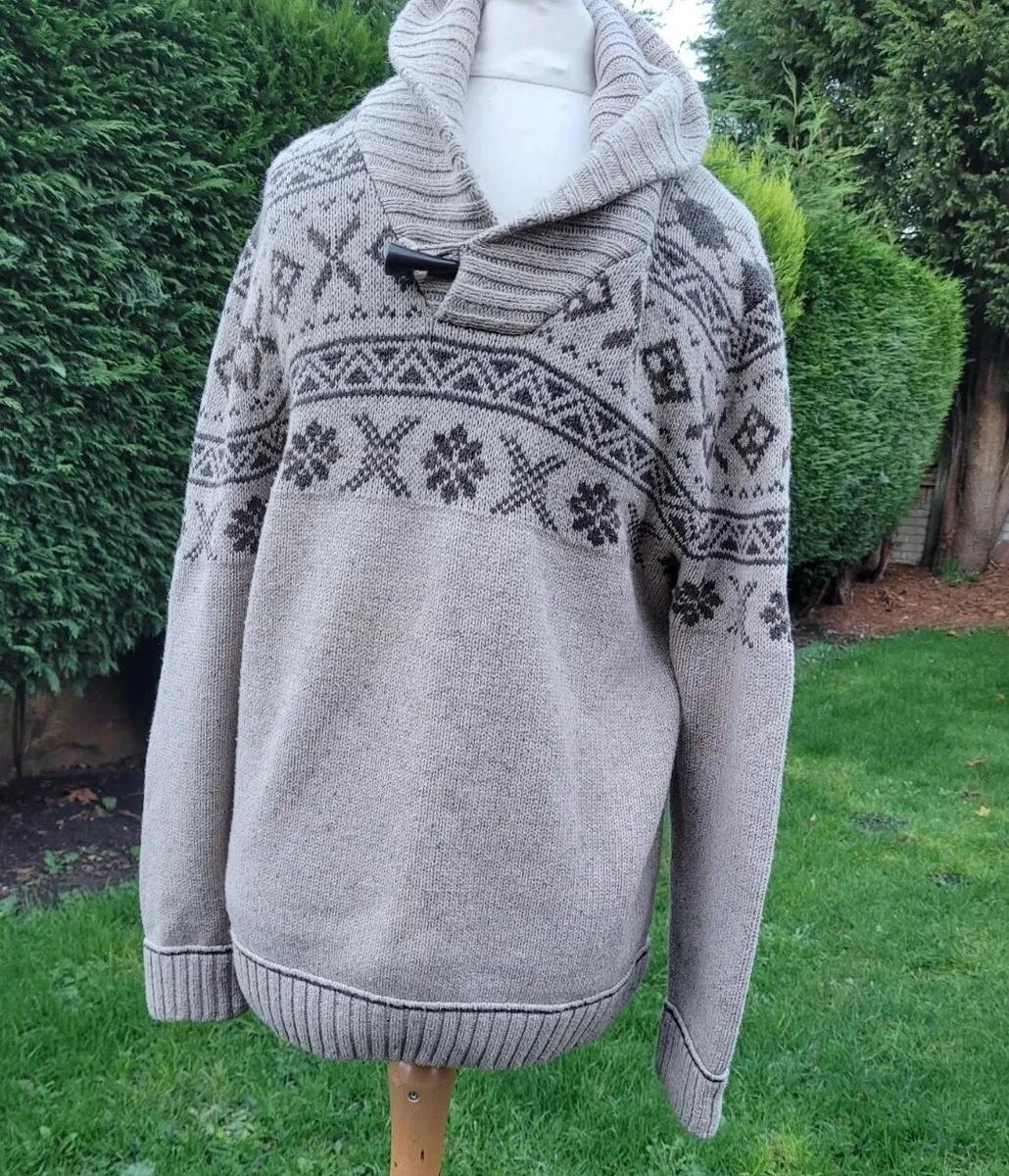 MANTARAY JUMPER SWEATER SZE L 42u0026#034; 45u0026#034; chest Nordic fair isle  cotton merino wool | eBay