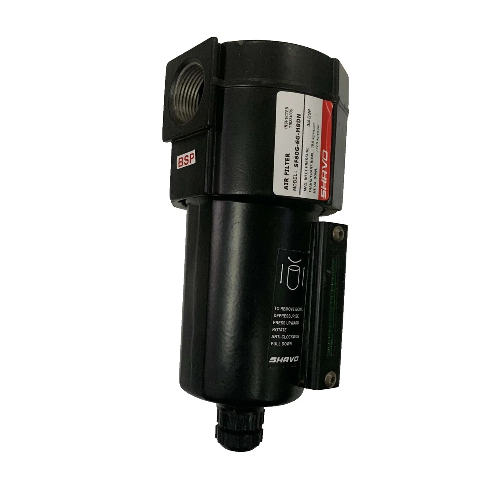 SHAVO Norgren SF60G-6G-M8DN Air Filter 3/4" BSP Metal Bowl & Manual Drain - Image 2 of 3