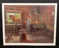 Billie Nipper Signed Print “Dan Arnold, Blacksmith” Tennessee Artist