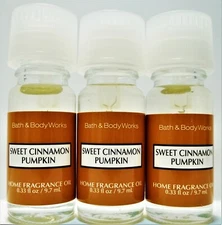 Bath Body Works SWEET CINNAMON PUMPKIN Home Fragrance Oil, NEW x 3