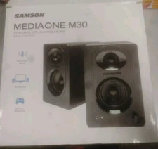 Samson MediaOne M30BT 3 Inch Powered Bluetooth Studio 20W Monitors Pair Black