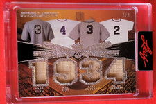 BABE RUTH Game Used BAT CARD #d4/4 MEL OTT Kiki Cuyler BILLY HERMAN SUPERLATIVE