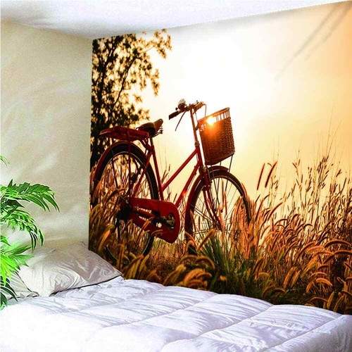 Beautiful Evening Bike 3D Wall Hang Cloth Tapestry Fabric Decorations Decor - Picture 3 of 6