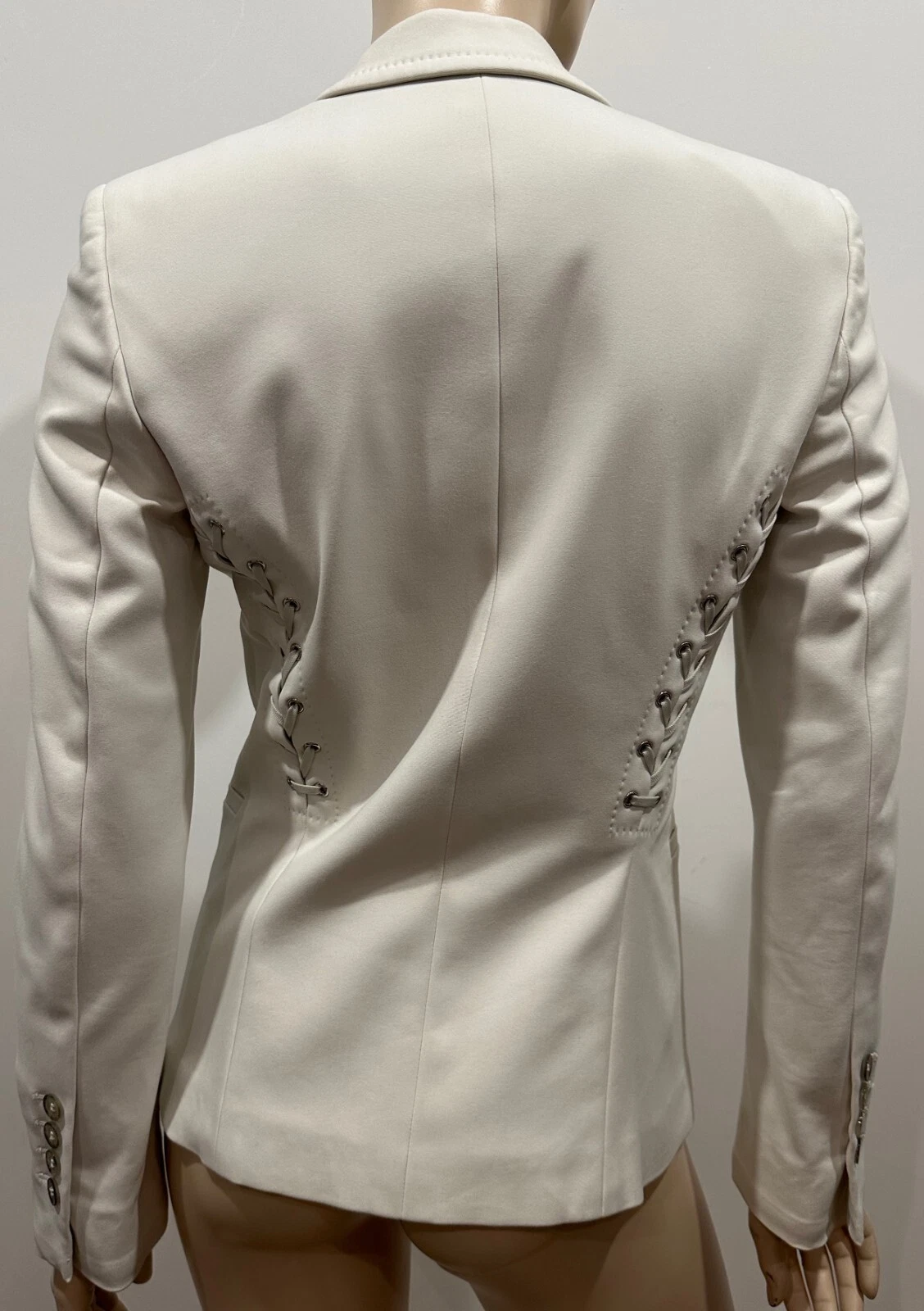 Giacca blazer GUCCI avorio panna misto cotone foderato IT 42 UK 10 Made in Italy