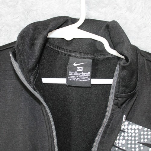 Nike Track Jacket Boys Size 6 Black And Grey Full Zip - Picture 2 of 5