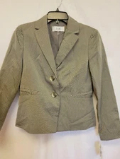 Le Suit Womens Blazer Beige Size 4P