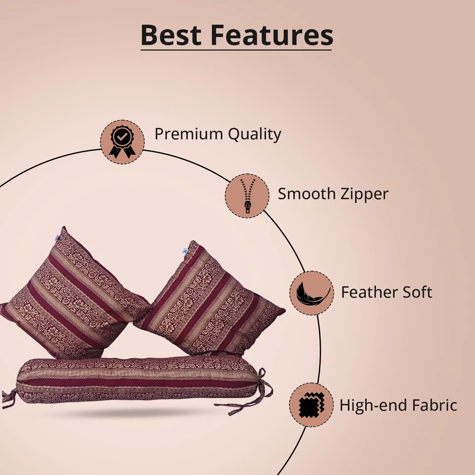 Juego de cojines decorativos premium - Almohadas cómodas y elegantes 3 pess cremallera suave Foto 4 de 4