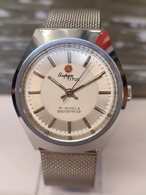 SUPER TITUS 17 JEWELS WINDING NEW OLD STOCK FHF-ST96 INDIA MEN