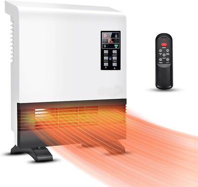 1500W Floor Standing& Wall Mounted Heater with Remote, 12H Timer,Waterproof Plug