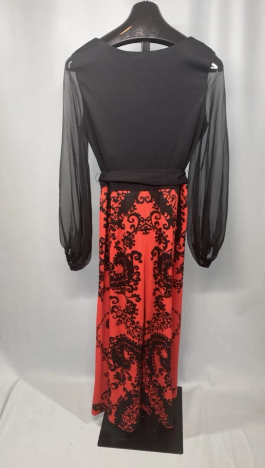 Mono SHAHEEN Mujer Vintage TALLA XL EXTRA GRANDE Rojo Negro HAWAII 60s 70s Foto 4 de 4