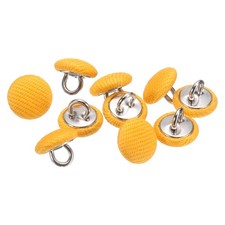 10pcs 10mm Fabric Cloth Covered with Metal Shank Round Sewing Buttons, Yellow