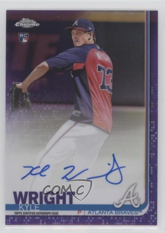 2019 Topps Chrome Rookie Purple Refractor 56/250 Kyle Wright #RA-KW Auto 4n0