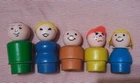 Lot of 5 Vintage 1970s Fisher Price Little People Wood & Plastic Assortment