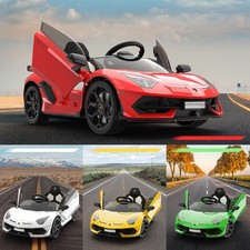 12V Kids Ride On Car with Remote Control LED Lights MP3 Electric Vehicle for Boy