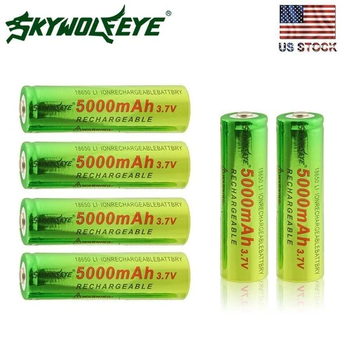 SKYWOLFEYE 3.7V Rechargeable Li-ion Button Top Battery Cell 65mm*18mm