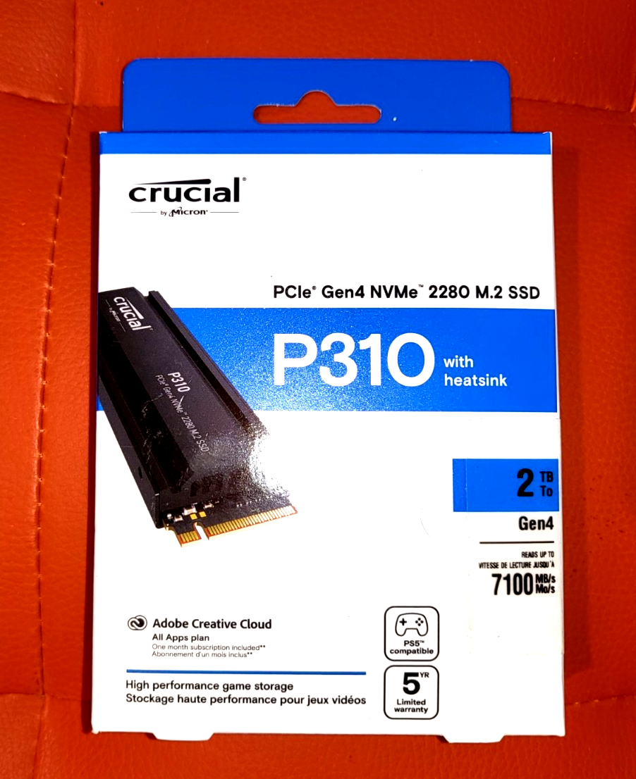 NEW SEALED Crucial P310 2TB SSD Heatsink M.2 2280 Internal PCIE 