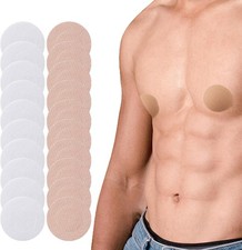 100 Pieces Disposable Nipple Covers for Men, Anti 50 Beige and 50 White