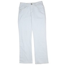 Lee Women’s White Straight Leg Jeans Size 12 Low Rise Stretch Denim