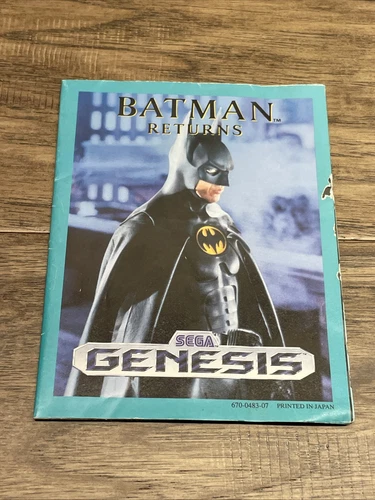 Batman Returns Sega Genesis 1992 Manual Fold Out Sonic 2 Hedgehog Poster KG