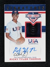2017 Panini USA Baseball Stars & Stripes Buttons /8 Ricky Tyler Thomas Auto 0i76