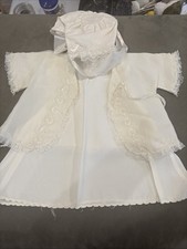 Vintage Christening Gown, Shawl And Bonnet