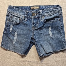 YMI Dream Distressed Denim Shorts Stretch SZ 1