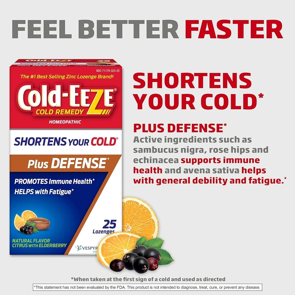 Gel Masticable Cold-EEZE Cold Remedy Plus Defense Zinc Gomoso, Cítrico Natural con Foto 2 de 4