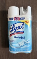   Lot Of 2 Lysol Disinfectant Sprays -  Crisp Linen  scent - 2x 19 Fl Oz Cans  