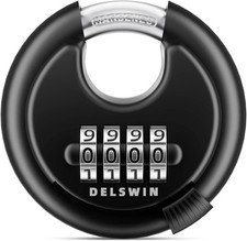 Combination Disc Padlocks for Outdoor - Heavy Duty 4 Digit Code Lock, Combo D...