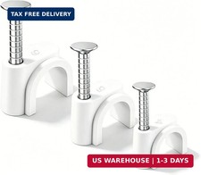 Cable Clips 300 Pcs, 4mm 5mm 6mm Nail in Wire Wall Clips with Steel Nails, Ether