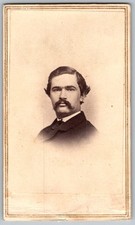 Antique CDV Circa 1860s Manchester Bros Man With Mustache In Suit Providence Ri