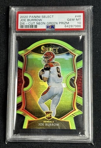 2020 Panini Select Concourse Joe Burrow #46 Neon Green RC Cincinnati Bengals