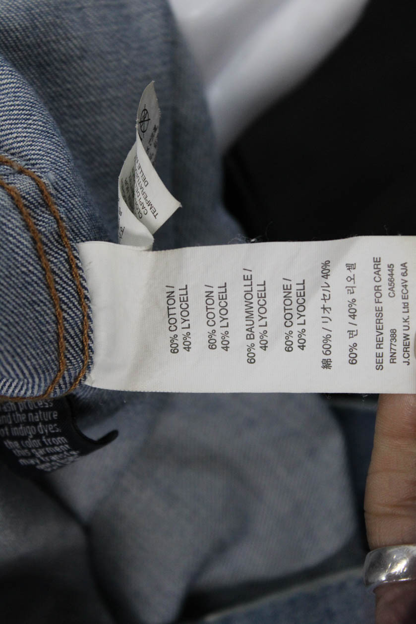 J Crew Women Collared Button Solid Blue Jacket Si… - image 6