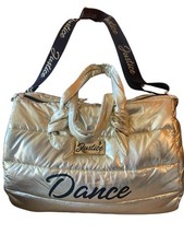 Borsa da palestra Justice "Dance" o over niter bag in oro con scritte nere