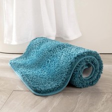 MIULEE Thick Small Non Slip Bathroom Rug Shaggy Soft Bath Mat 16''x24'', Teal