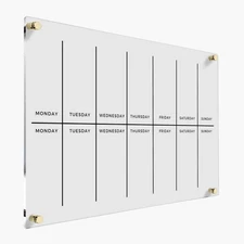 Double Week Planner Acrylic Wall Personalized Calendar 2026 Dry Erase Board W...