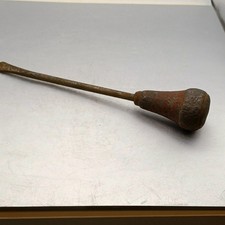 Vintage Brown Metal Oil Can Spout Pump Oiler Nozzle & Awl Hand Tool