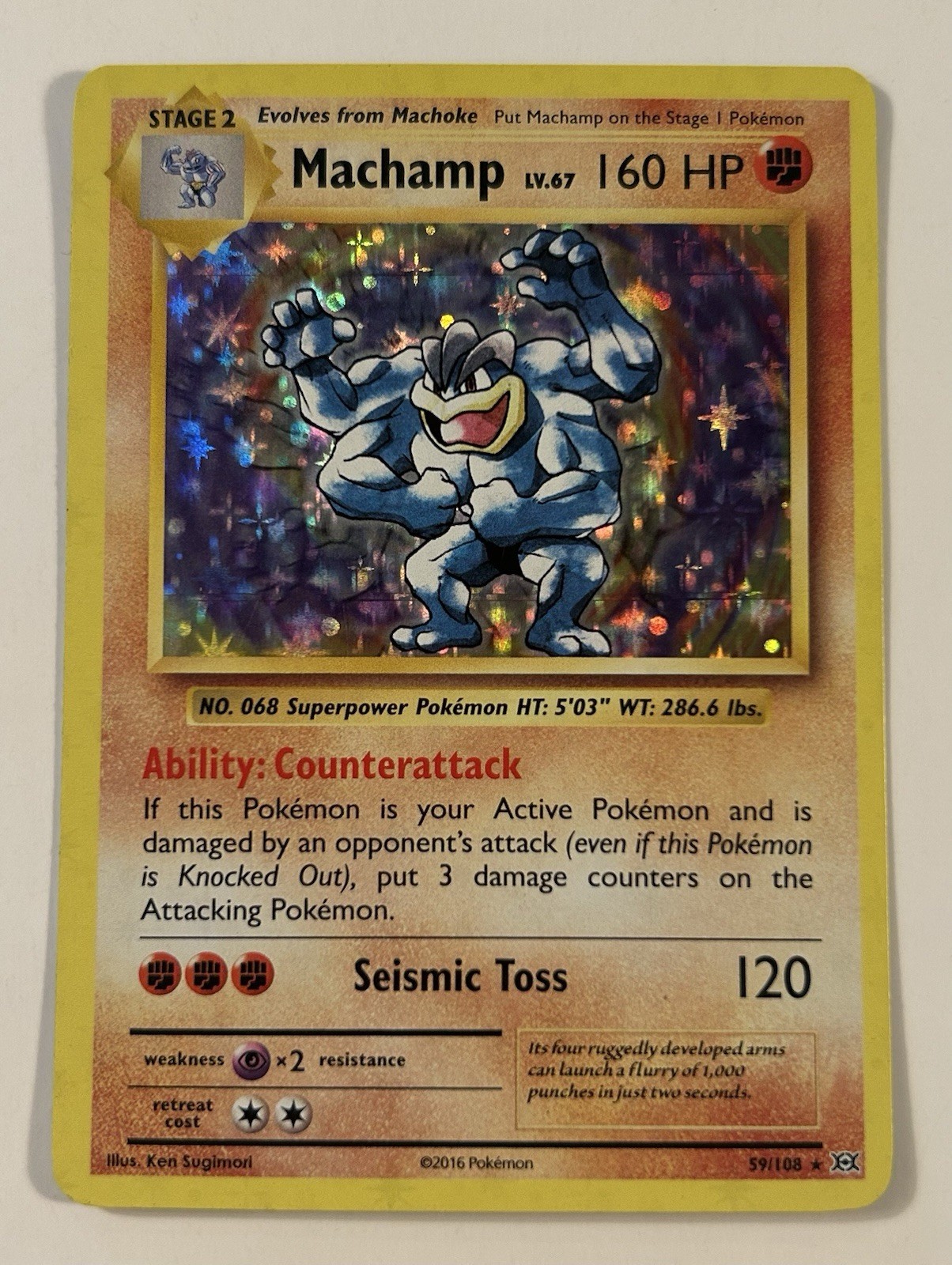 Machamp 59/108 Evolutions Holo Rare Pokemon LP