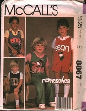 8867 Vintage McCalls SEWING Pattern Girls 1980s Jumpsuit Appliques UNCUT OOP Sew