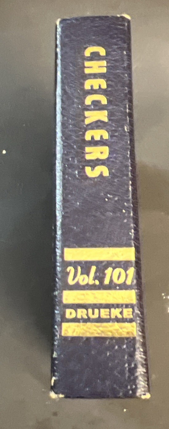 Vintage DRUEKE Portable Checkers Travel Set in a Box - Volume 101 w/ Instr Sheet