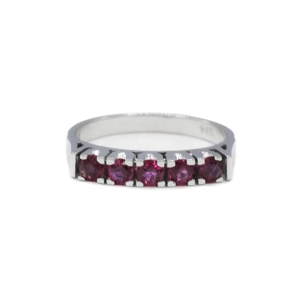 Ring mit 5 Rubinen 0,50 ct. in 14 Kt. 585 Weißgold Gr. 52 - Bild 1 von 4