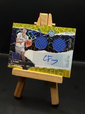 24-25 Bowman U Best Prospect Dual Relic Autographs Cooper Flagg Yellow Lazer /75