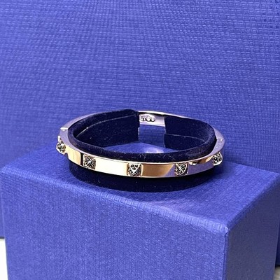 Swarovski Tactic Bangle - Black & Rose-gold tone plated Bracelet