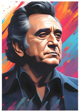 JOHNNY CASH * Fun Novelty * MUSIC * Illustrated Art Card * ATC ACEO