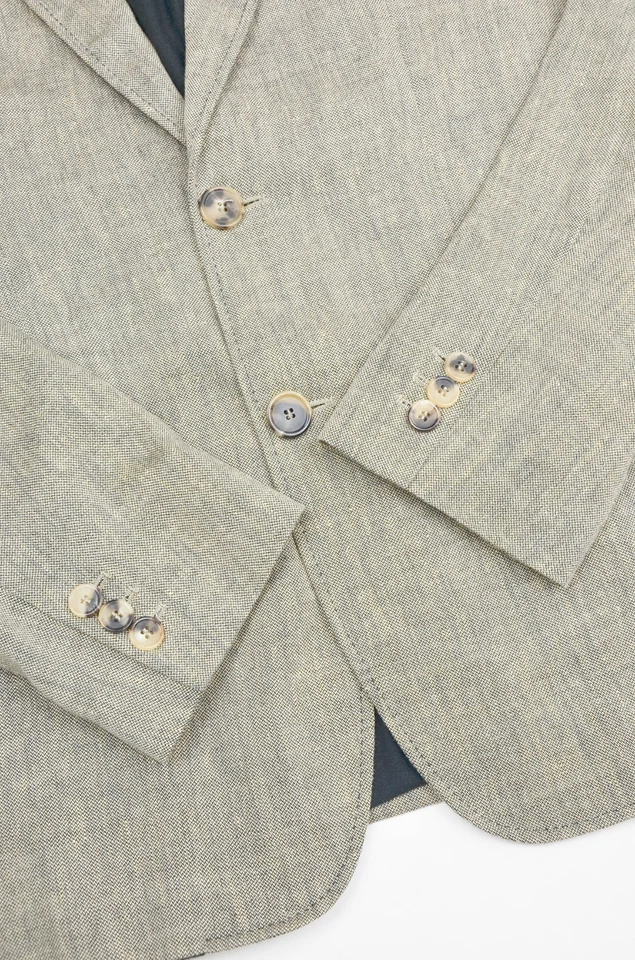 A.P.C. Linen Wool Blazer Beige Textured Jacket Men’s Made in Poland - Size S - Image 3 of 4
