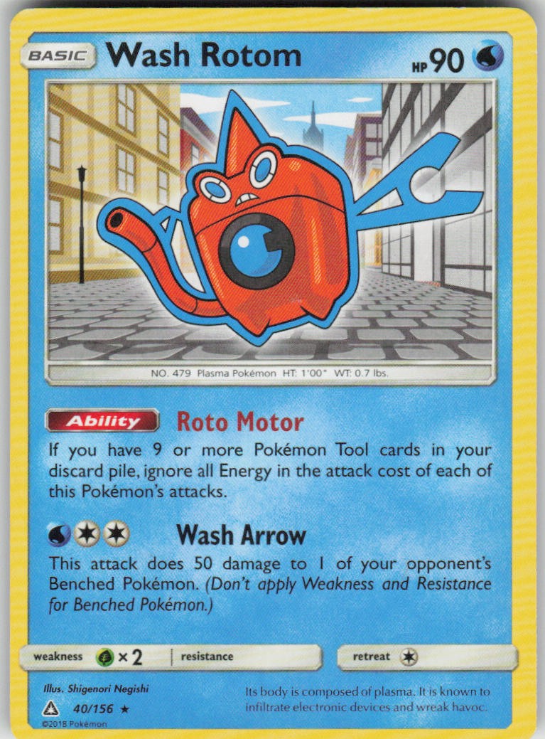 Pokemon Wash Rotom Rare SM - Ultra Prism 40/156 LP